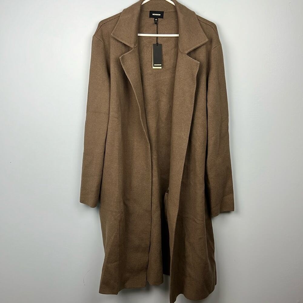 Monrow large longline open front cardigan sweater new with tags